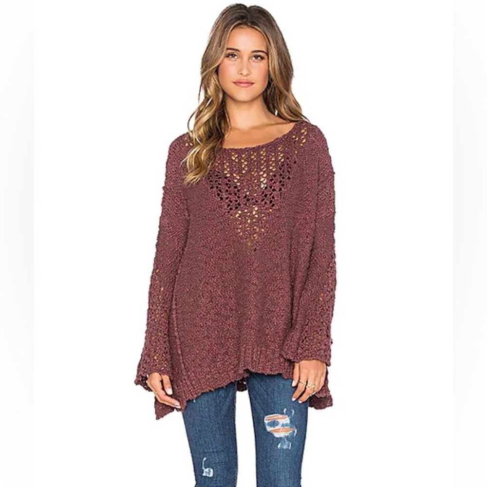 Free people boho knit oversized sweater